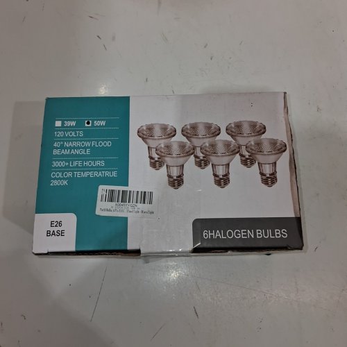 6PK PAR20 HALOGEN LIGHT BULBS - 50W 120 V E26 BASE 450 LM 2800 K - WARM LIGHT image 4