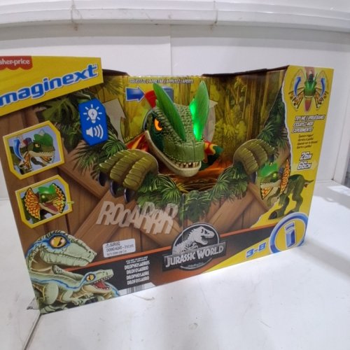 FISHER-PRICE IMAGINEXT JURASSIC WORLD THRASH ATTACK DILOPHOSAURUS DINOSAUR TOY -26" - MULTICOLORED (MODEL: ‎HVY16) image 3