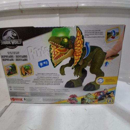 FISHER-PRICE IMAGINEXT JURASSIC WORLD THRASH ATTACK DILOPHOSAURUS DINOSAUR TOY -26" - MULTICOLORED (MODEL: ‎HVY16) image 4