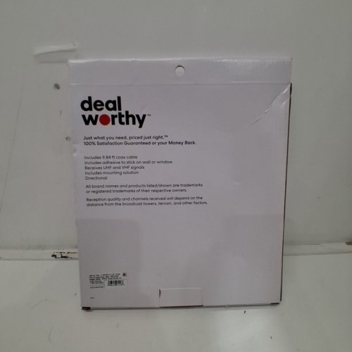 DEALWORTHY INDOOR HDTV ANTENNA - SUPPORTS 1080P AND 4K CHANNELS - 9.8FT CABLE - 30-MILE RANGE - BLACK image 2