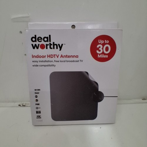 DEALWORTHY INDOOR HDTV ANTENNA - SUPPORTS 1080P AND 4K CHANNELS - 9.8FT CABLE - 30-MILE RANGE - BLACK image 3