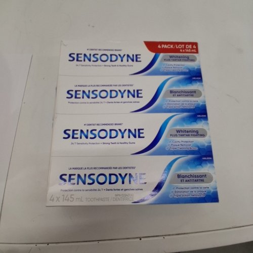 3PK SENSODYNE TRIPLE CLEANING TOOTHPASTE - WHITENING PLUS TARTAR FIGHTING - 145ML/EACH image 3