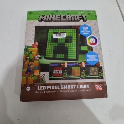 MINECRAFT LED PIXEL SMART LIGHT AND ALARM CLOCK - 8" X 1" X 8" - BLACK image 7