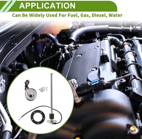 HOPESPANNER MARINE FUEL SENDING UNIT & GAUGE KIT - 12.99" - 240-33OHM -SILVER image 2