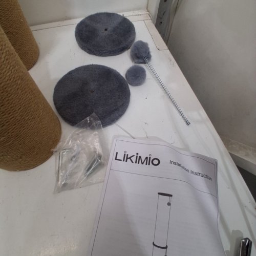 LIKIMIO CAT SCRATCHING POST - GRAY AND TAN (MODEL: HK-MPZ-TK01) image 5