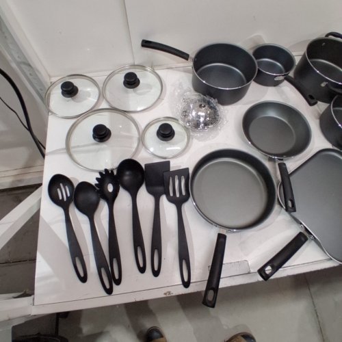 18PC TRAMONTINA PRIMAWARE NON-STICK ALUMINUM COOKWARE SET – BLACK/GREY- (MODEL: 80119/545) image 4