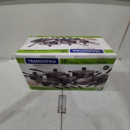 18PC TRAMONTINA PRIMAWARE NON-STICK ALUMINUM COOKWARE SET – BLACK/GREY- (MODEL: 80119/545) image 5