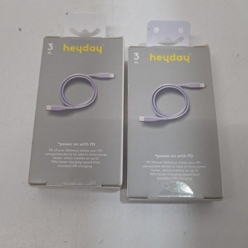 2 HEYDAY USB-C TO LIGHTNING CHARGING CABLES - 3FT - GREY image 2