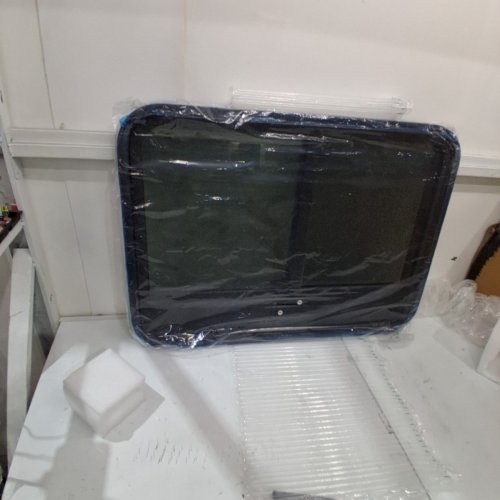 FOCKET RV SLIDER WINDOW PROOF CAMPER VERTICAL SLIDING WINDOW ENTRANCE DOOR REPLACEMENT WITH NET 27" X 37" - BLACK image 2