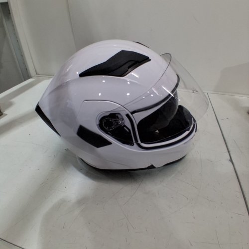 ILM MOTORCYCLE DUAL VISOR FLIP UP MODULAR FULL FACE HELMET - DOT CERTIFIED - MEDIUM - WHITE (MODEL: ILM-902) image 3
