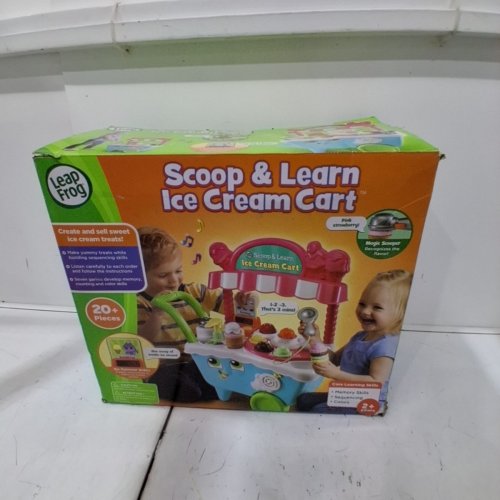 LEAPFROG SCOOP AND LEARN PLASTIC ICE CREAM CART - BLUE/PINK/WHITE image 4