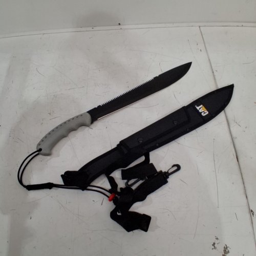 CAT MACHETE WITH SHOULDER STRAP SHEATH - 14.5" BLADE - GREY/SILVER (Model: 980409ECT) image 2