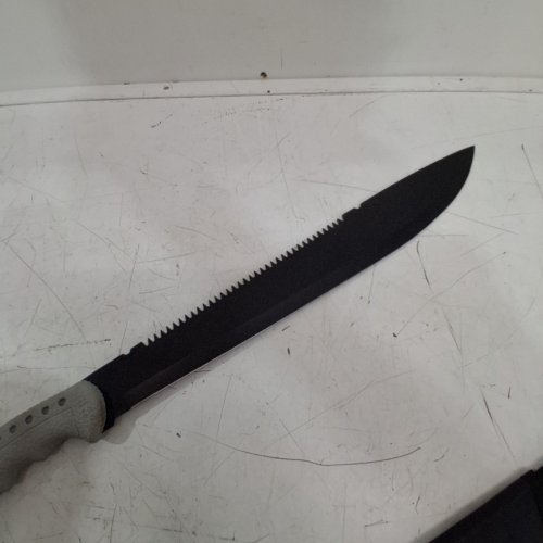 CAT MACHETE WITH SHOULDER STRAP SHEATH - 14.5" BLADE - GREY/SILVER (Model: 980409ECT) image 3