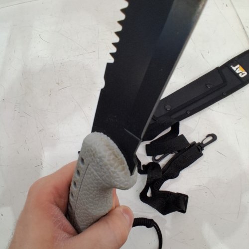 CAT MACHETE WITH SHOULDER STRAP SHEATH - 14.5" BLADE - GREY/SILVER (Model: 980409ECT) image 4