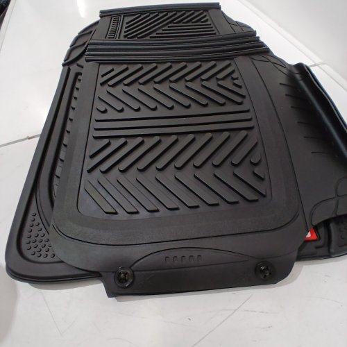 3PC MOTORTREND HEAVY DUTY ALL WEATHER RUBBER FLOOR MATS FOR SUV CARS/TRUCKS - BLACK (MODEL: OFF-773-BK) image 3