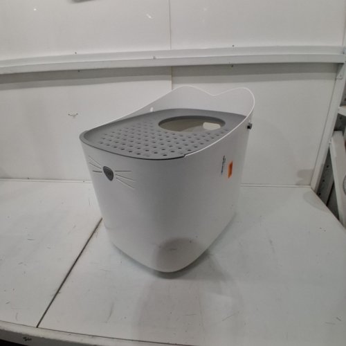 CATIT PIXI LITTER BOX WITH TOP OPENING - 16" X 20.5" X 19" - WHITE/GREY image 2