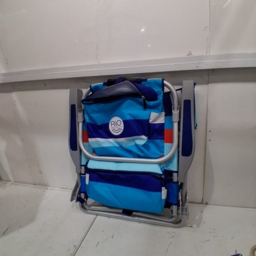 RIO BEACH BACKPACK BEACH CHAIR - 20" X 33" - ORANGE / BLUE (MODEL: 1952275) image 2
