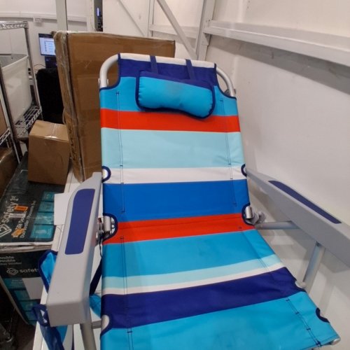 RIO BEACH BACKPACK BEACH CHAIR - 20" X 33" - ORANGE / BLUE (MODEL: 1952275) image 3