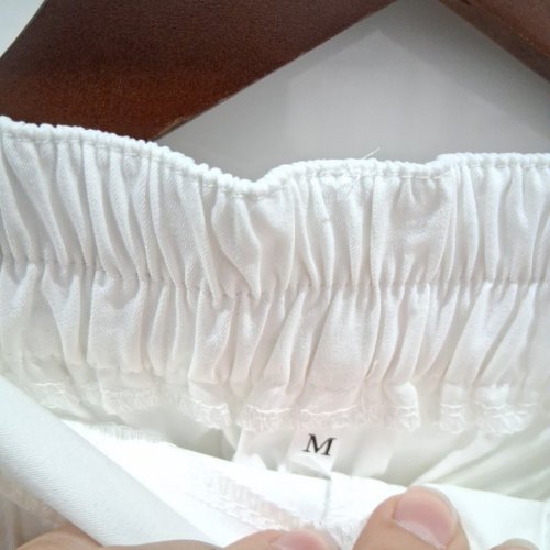 WOMEN'S BUTTON UP CARGO SHORTS - MEDIUM - WHITE image 3