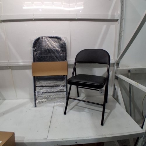 2PK PEAKFORM METAL FOLDING CHAIR - 29" X 18" - BLACK image 2