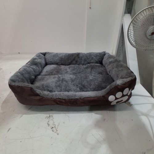 WASHABLE DOG BED WITH RAISED EDGES-SMALL-BROWN/GREY image 2