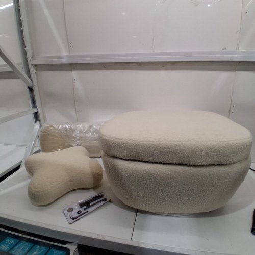 GARVEE TEDDY VELVET SWIVEL ACCENT CHAIR WITH 360 ROTATION AND HIDDEN STORAGE - 300LBS CAPACITY - CAMEL (MODEL:76EM1CD1CSSH) image 3