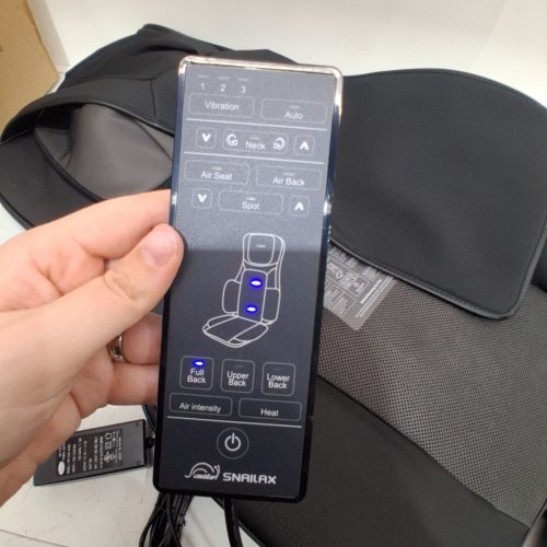 SNAILAX SHIATSU HEATED COMPRESSION MASSAGE CHAIR SEAT CUSHION WITH REMOTE CONTROL - BLACK - (MODEL: SL-236) image 2