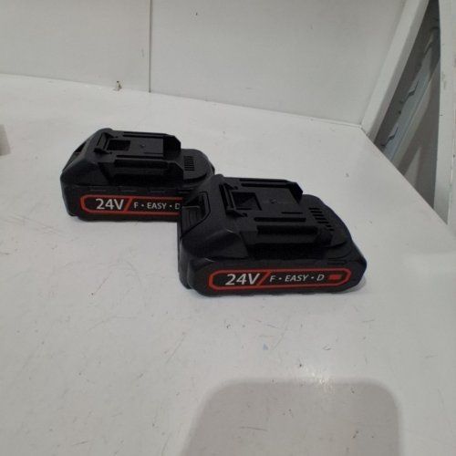 2PK CORDLESS TOOL BATTERIES AND CHARGER - 24V - BLACK/RED image 3