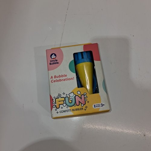 UNCLE BUBBLE FUN CONFETTI BUBBLER - YELLOW AND BLUE (MODEL: UB140) image 3