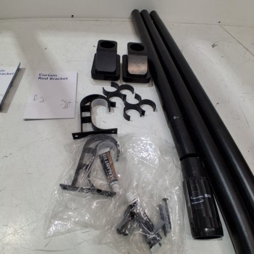 ADJUSTABLE TELESCOPIC CURTAIN ROD SET - BLACK image 4