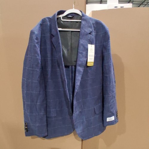 J.M. HAGGAR PREMIUM WINDOWPANE BLAZER/SPORTS COAT - 52R - BLUE/CHECKERED - STYLE: HJ70360) image 2