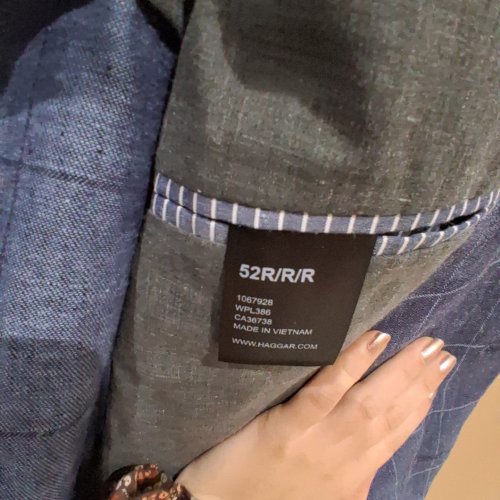 J.M. HAGGAR PREMIUM WINDOWPANE BLAZER/SPORTS COAT - 52R - BLUE/CHECKERED - STYLE: HJ70360) image 4