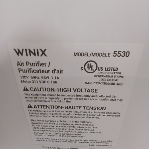 WINIX WIFI SMART CONTROL AIR PURIFIER WITH ADVANCE FILTERATION / AQ SENSOR & 4MODES COVERS UPTO 1882SQ.FT- 120 V - WHITE (MODEL: 5530) image 5