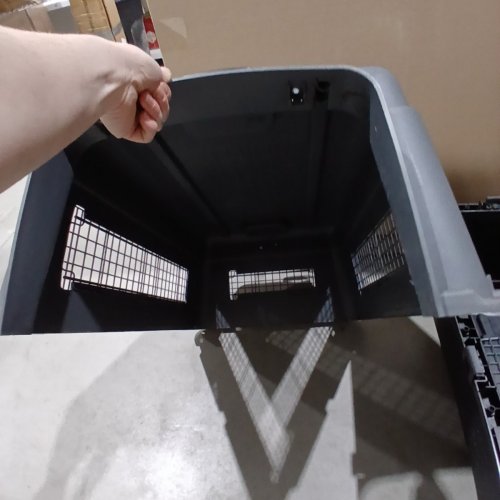 SPORT PET PLASTIC AIRLINE DOG KENNEL WITH FOOD BOWLS - EXTRA LARGE - GREY (MODEL: 22130315) image 7
