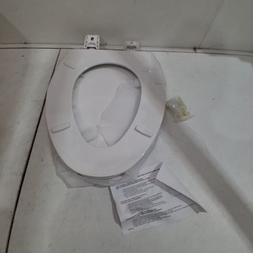 CENTOCO HEAVY DUTY MOLDED PLATIC ELONGATED CLOSED FRONT TOILET SEAT, WHITE (MODEL: DS900-001) image 3