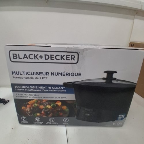 BLACK + DECKER DIGITAL 7-IN-1 MULTICOOKER - 7QT - MATTE BLACK (MODEL: MCD900BBDX) image 6