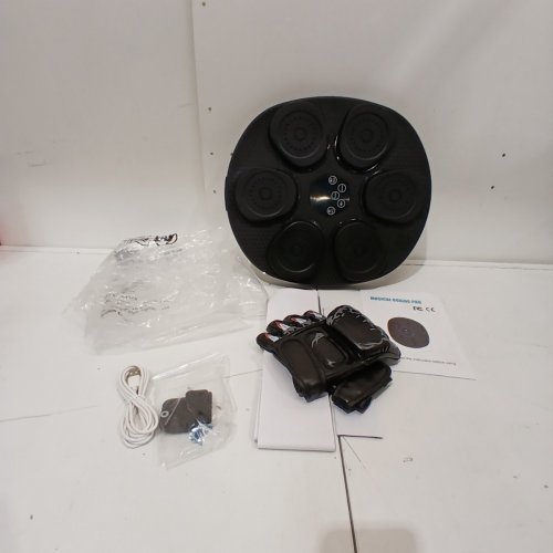 GUKANUYI MUSICAL BOXING MACHINE FOR KIDS & TEENS - WALL MOUNTED BOXING TOY WITH GLOVES - BLACK image 3