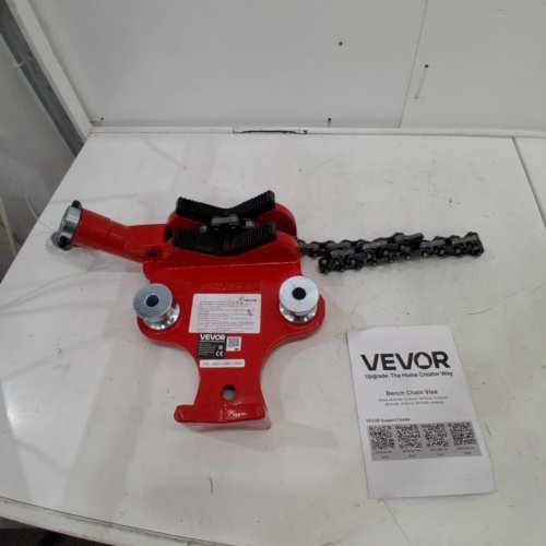 HEAVY-DUTY BENCH PIPE CHAIN VISE - 1/2"-8" PIPE CAPACITY, 34.6" CHAIN, CAST IRON BASE - RED (MODEL: JR1810A) image 3