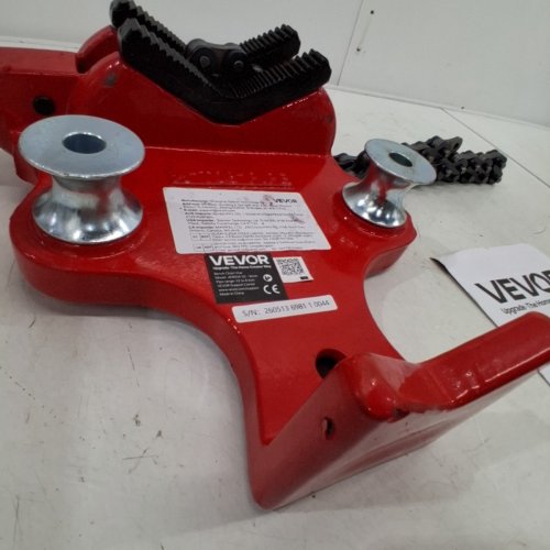 HEAVY-DUTY BENCH PIPE CHAIN VISE - 1/2"-8" PIPE CAPACITY, 34.6" CHAIN, CAST IRON BASE - RED (MODEL: JR1810A) image 4
