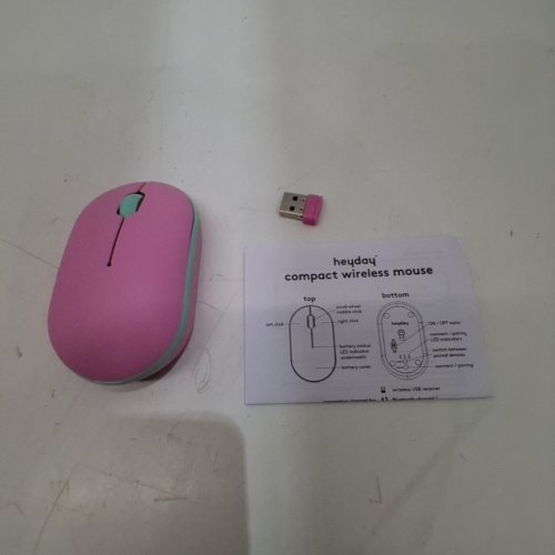 HEYDAY COMPACT WIRELESS BLUETOOTH MOUSE WITH USB RECEIVER - CANDY PINK image 3