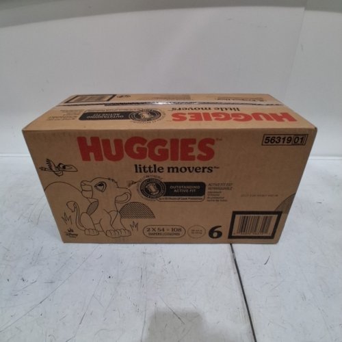 108PK HUGGIES LITTLE MOVERS CURVED CONTOURED STRETCHY ACTIVE FIT BABY DIAPERS- 108 TOTAL - SIZE 6 image 2