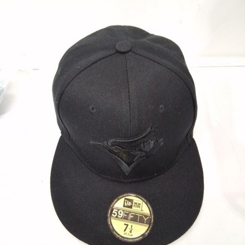 MEN'S NEW ERA FITTED BASEBALL MLB TORONTO BLUE JAYYS CAP - 7 1/4 - BLACK (STYLE: 59FIFTY) image 2