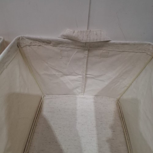 2PK STORAGE WORKS COLLAPSIBLE STRORAGE BASKETS WITH HANDLES - 30 L - WHITE / CREAM image 3