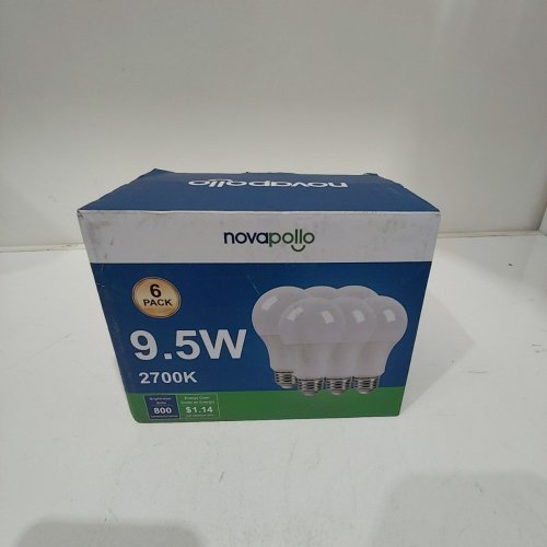 6PK NOVAPOLLO LED LIGHT BULBS - 9.5W 5000K - WHITE image 3