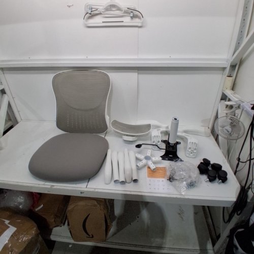 SWEETCRISPY ERGONOMIC HIGH-BACK MESH ROLLING HOME OFFICE CHAIR - 250LBS MAX - WHITE/GREY (MODEL: C-3619-1B-GY) image 2