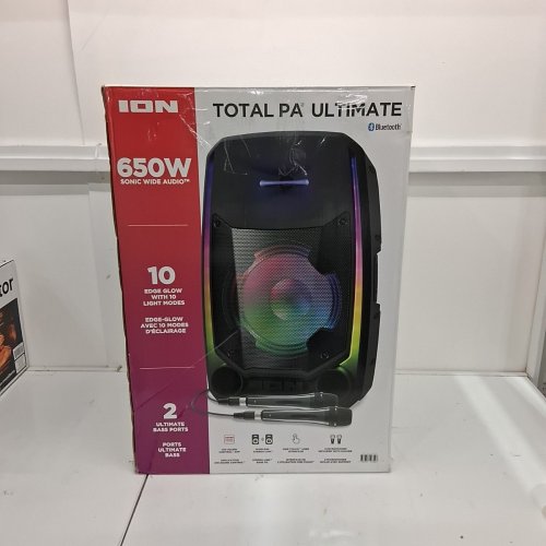 ION TOTAL PA ULTIMATE BLUETOOTH SPEAKER WITH 1 STEREO-LINK MICROPHONES AND SPEAKER STAND - BI-AMPLIFIED 650W SOUND - (MODEL: 2277500) image 4