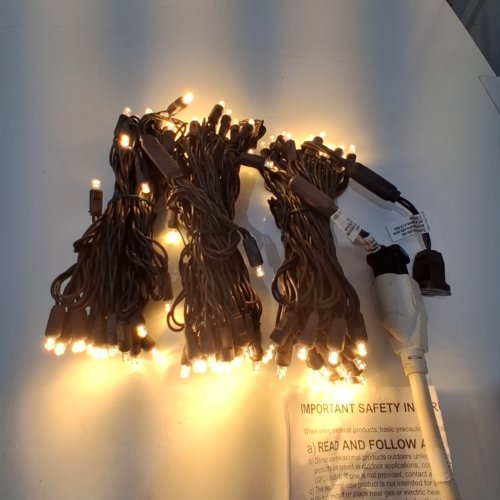 NOVELTY LIGHTS STRING FAIRY LIGHTS - 24FT - BROWN WIRE/WARM WHITE (MODEL: FL-WA100-6-BR-WW) image 2