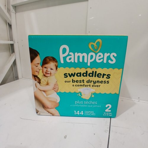 144PK PAMPERS SWADDLERS DISPOSABLE BABY DIAPERS - SIZE 2 (10-22LBS) image 2
