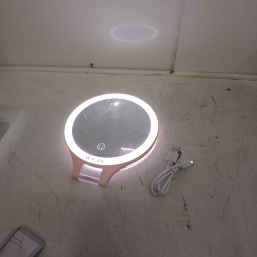 WEILY RECHARGEABLE LED PORTABLE DOUBLE SIDED MAGNIFYING MAKEUP MIRROR - 72 LED - PINK image 2