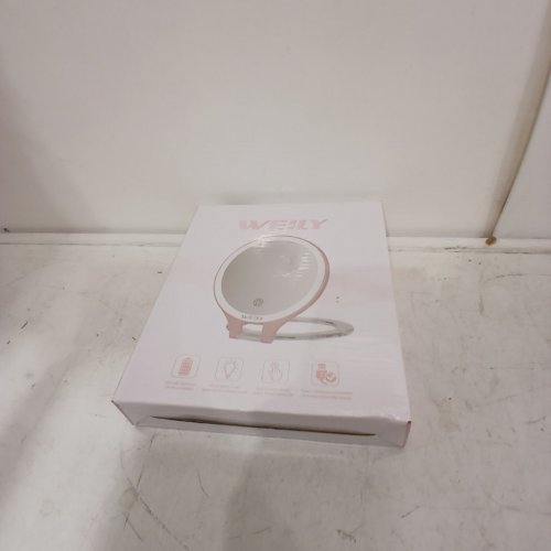 WEILY RECHARGEABLE LED PORTABLE DOUBLE SIDED MAGNIFYING MAKEUP MIRROR - 72 LED - PINK image 3